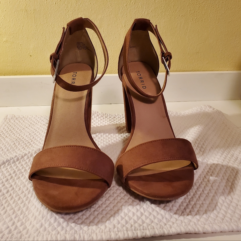 Torrid brown faux suede heels